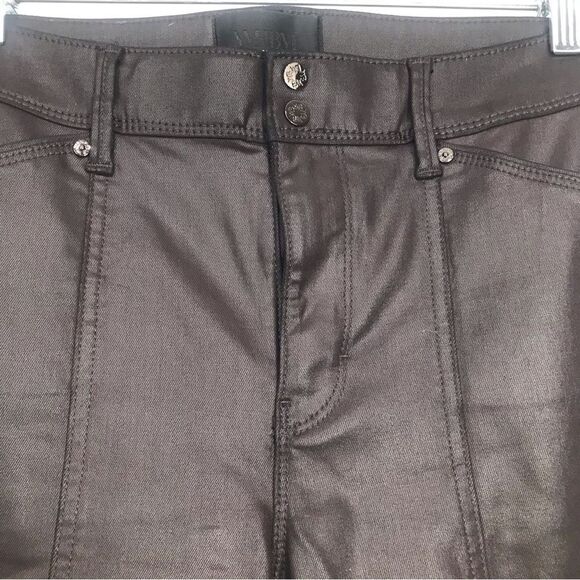 White House Black Market Cabernet Faux Leather Coated High Rise Skinny Pants - Picture 11 of 16